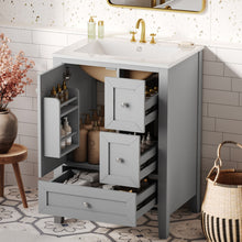 Load image into Gallery viewer, Modern Bathroom Vanity With Sink, Freestanding Cabinet With Drawers And Shelves
