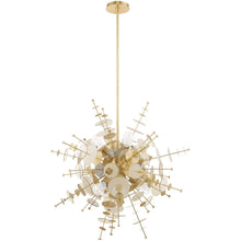 Load image into Gallery viewer, 38" Six Light Dimmable Chandelier With Shades - Brass

