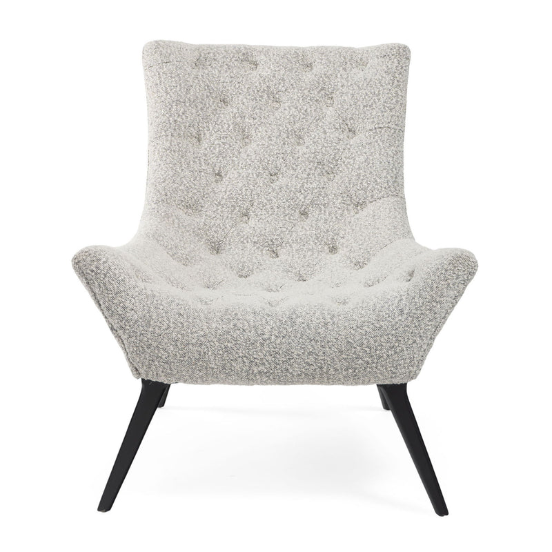 32" Tufted Boucle Lounge Chair - Gray / Black