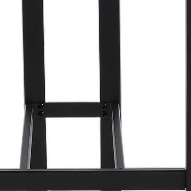Fabric Metal Counter Height Bar Chairs (Set of 2) - White / Black