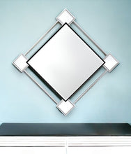 Load image into Gallery viewer, 45" Abstract Metal Framed Accent Mirror - Black / Gray
