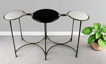 Load image into Gallery viewer, Genuine Marble Round Frame Console Table - Black And White And Gold
