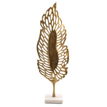 Load image into Gallery viewer, Marble Leaf Tabletop Sculpture - Gold / White
