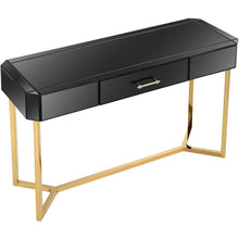 Load image into Gallery viewer, 47" Mirrored Glass Console Table - Black
