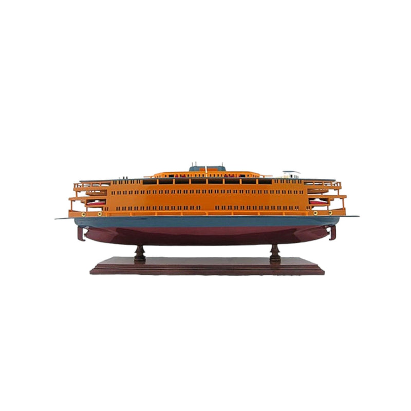 Staten Island Ferry Boat Hand Painted Decorative Boat - Maroon