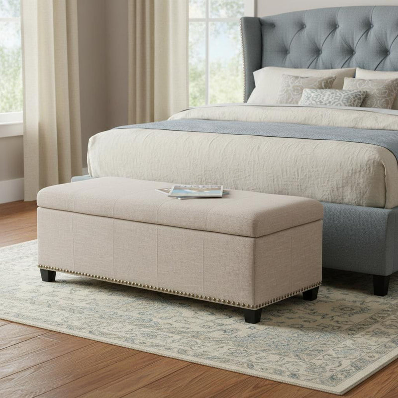 Upholstery Storage Ottoman - Dark Brown / Cafe Noir
