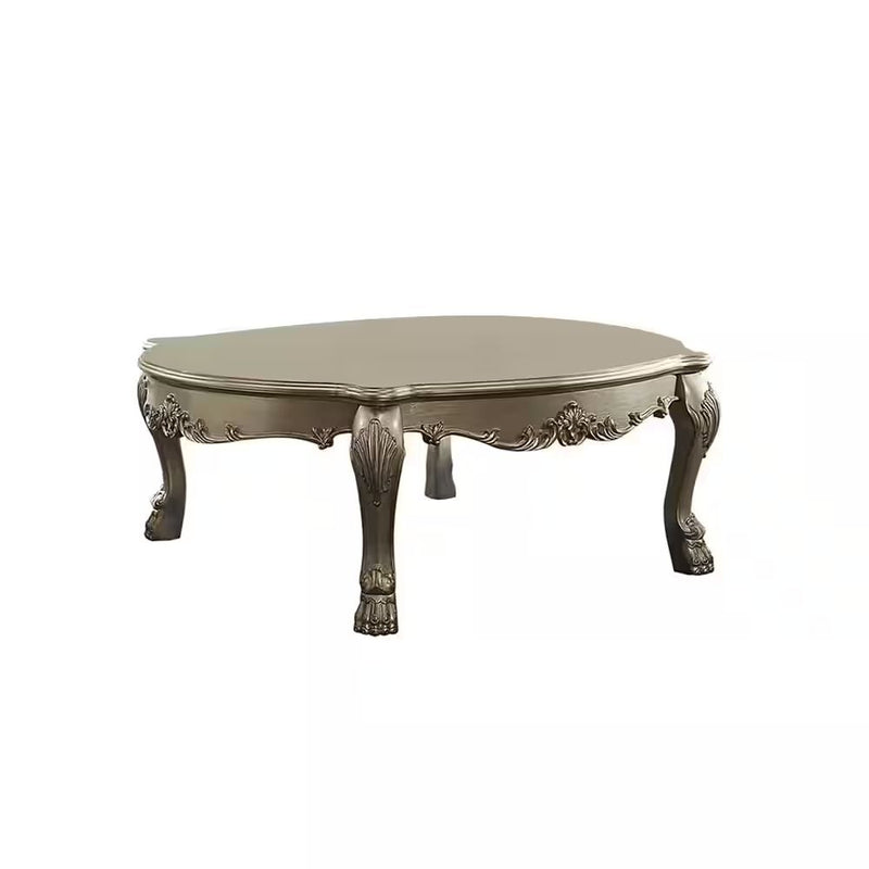 Solid And Manufactured Wood Coffee Table - Gold And Bone