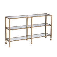 Load image into Gallery viewer, Glass Floor Shelf Console Table With Storage - Clear / Gold
