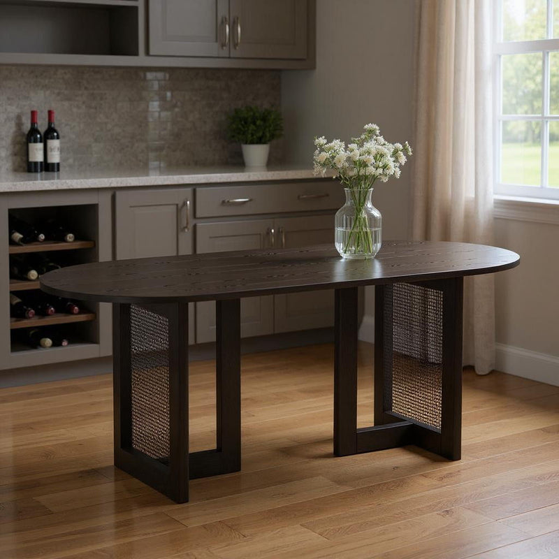 Wood Oval Bar Table (712264) - Black