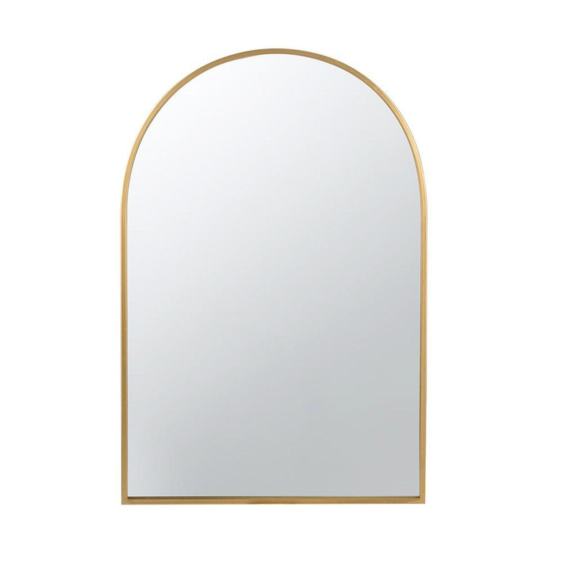 36" Arch Iron Framed Accent Mirror - Gold