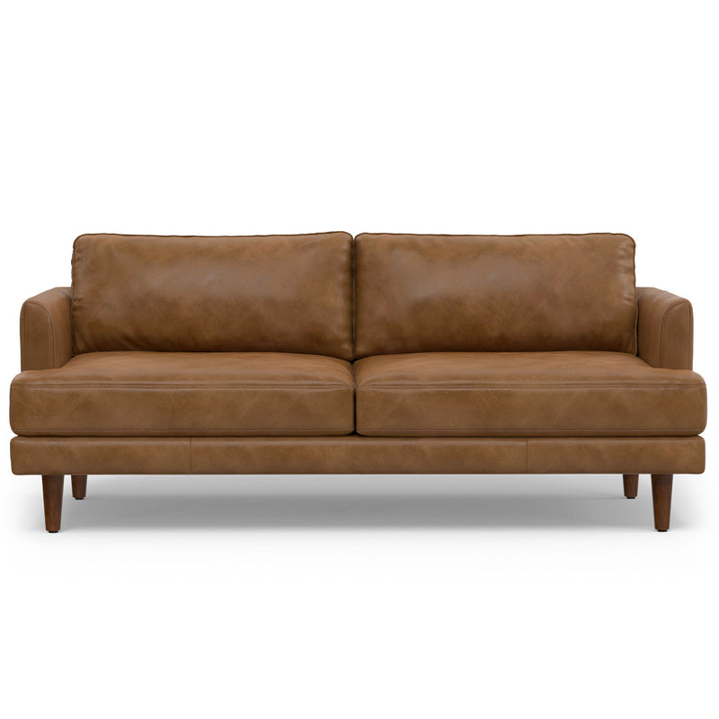 76" Leather Sofa - Brown