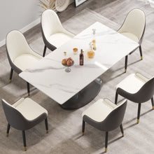 Load image into Gallery viewer, Modern Stone Panel Stainless Steel Curved Legs, Can Accommodate 6 - 8 People

