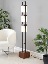 Load image into Gallery viewer, Bento - Contemporary Floor Lamp - Black / Walnut / White
