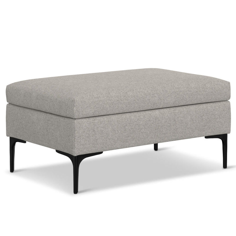 36" Upholstery Storage Ottoman - Black / Cloud