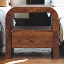 Load image into Gallery viewer, Darcy - Nightstand With Drawer And Open Shelf - Brown
