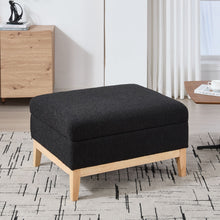 Load image into Gallery viewer, Upholstered Storage Ottoman With Reversible Lid Coffee Table, Foot Stool
