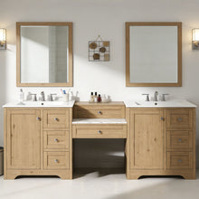 Load image into Gallery viewer, Double Sink Bathroom Vanity With Countertop, 2 Ceramic Sinks, 6 Drawers, Soft Close Design
