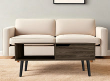 Load image into Gallery viewer, Coffee Table With Drawer And Shelf - Brown And Black
