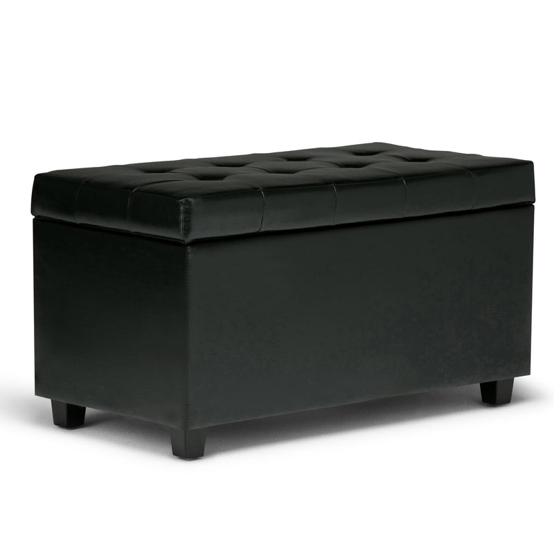 34" Upholstery Storage Ottoman - Dark Brown / Black