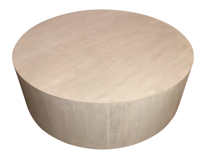 48" Solid Wood Round Distressed Coffee Table - Natural