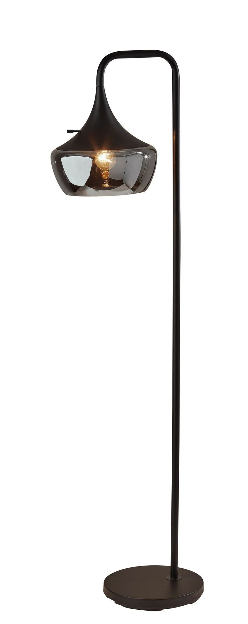 Task Floor Lamp With Black Bowl Shade - Black