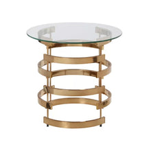 Load image into Gallery viewer, 21" Glass Iron Round End Table - Champagne
