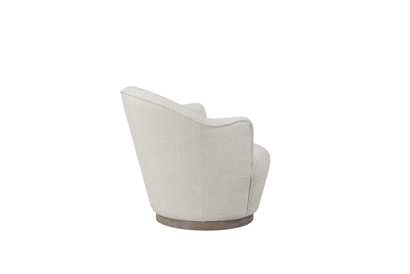 27" Contemporary Fabric Swivel Barrel Chair - Cream