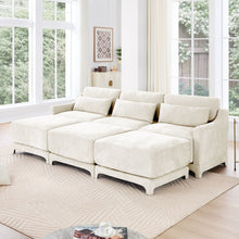 Load image into Gallery viewer, Stylish Sofa With Ottoman And Lumbar Pillows, Ergonomic Design

