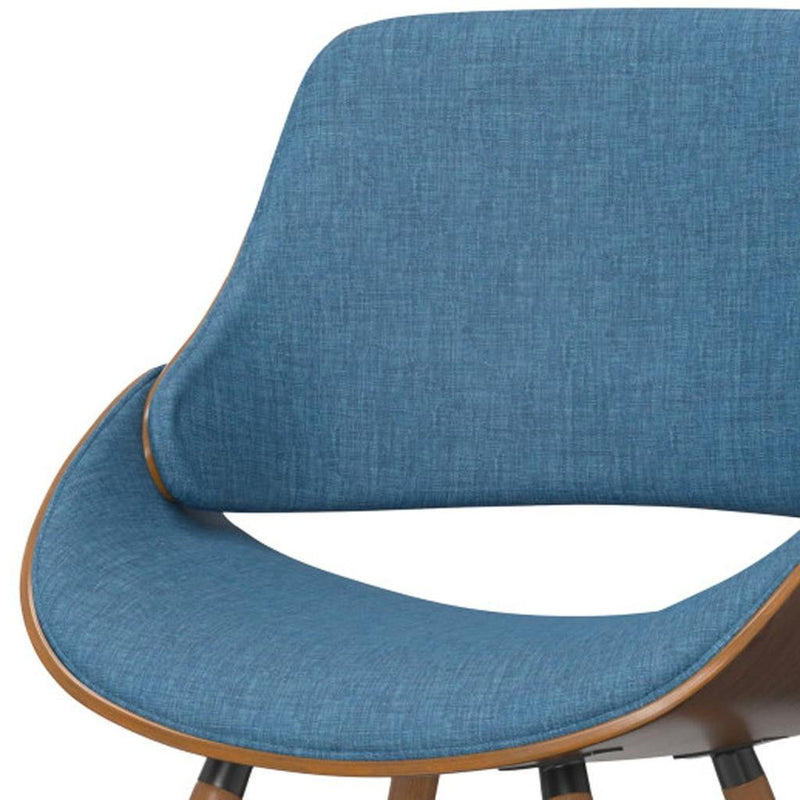 Wood Dining Parsons Chair - Blue / Walnut