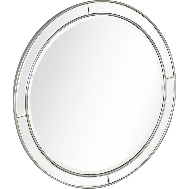 36" Round Framed Accent Mirror - Silver