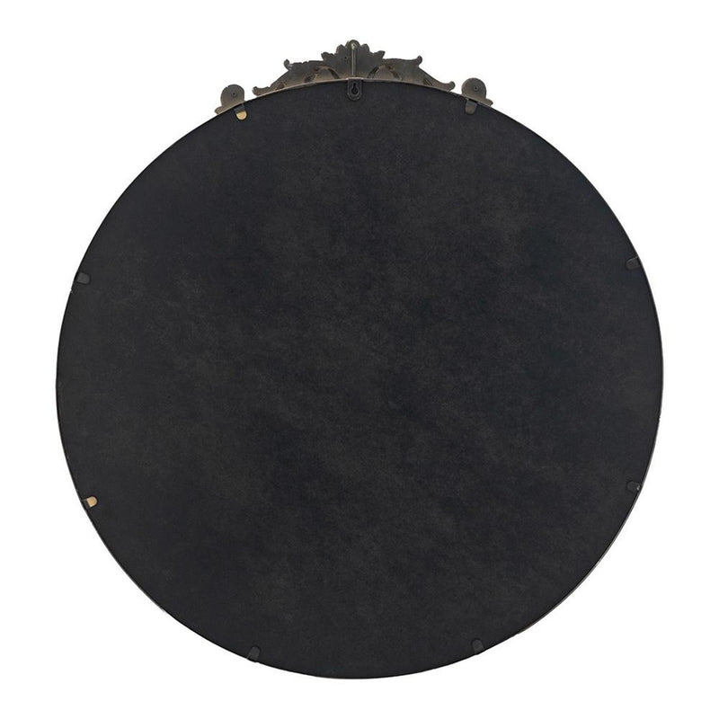 32" Crowned Top Iron Framed Accent Mirror - Gold