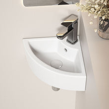 Load image into Gallery viewer, Triangle Corner Sink For Bathroom - Milk White
