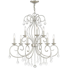 Load image into Gallery viewer, Nine Light Metal Dimmable Chandelier With Shades - Nickel / Clear
