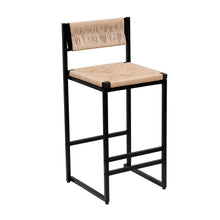 Load image into Gallery viewer, Bar Stools Paper Rope Weave Dining Chairs With Back Hand Weave Stools For Kichen Island, Bar &amp; Counter (Set of 2)
