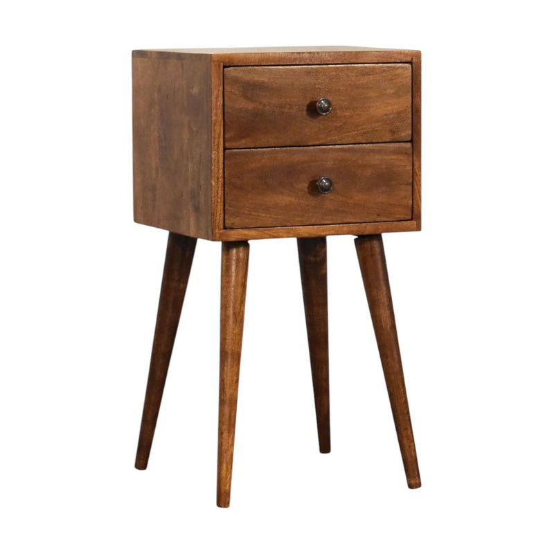 22'' Wood Two Drawer Nightstand - Chestnut