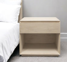 Load image into Gallery viewer, 24" Contemporary Solid Wood Ribbed Texturere One Drawer Nightstand - Natural

