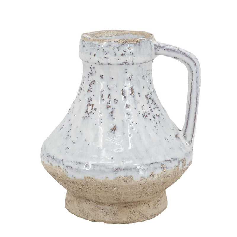 Round Jug Vase - Sand / White