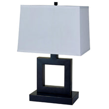 Load image into Gallery viewer, Open Square Table Lamp With White Rectangle Shade - Bronze
