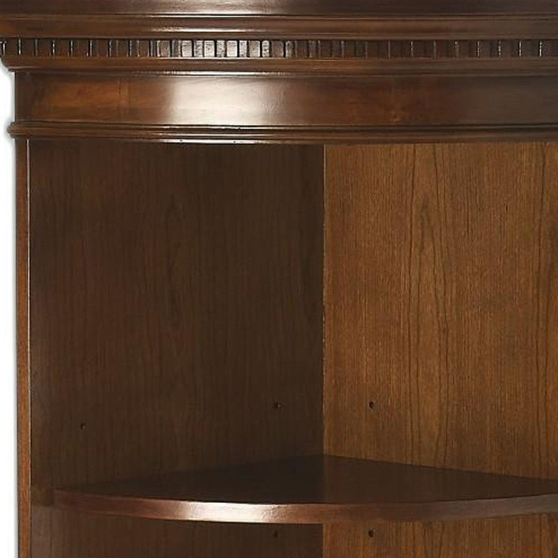 Solid Wood Frame Standard Display Stand With Three Shelves - Brown
