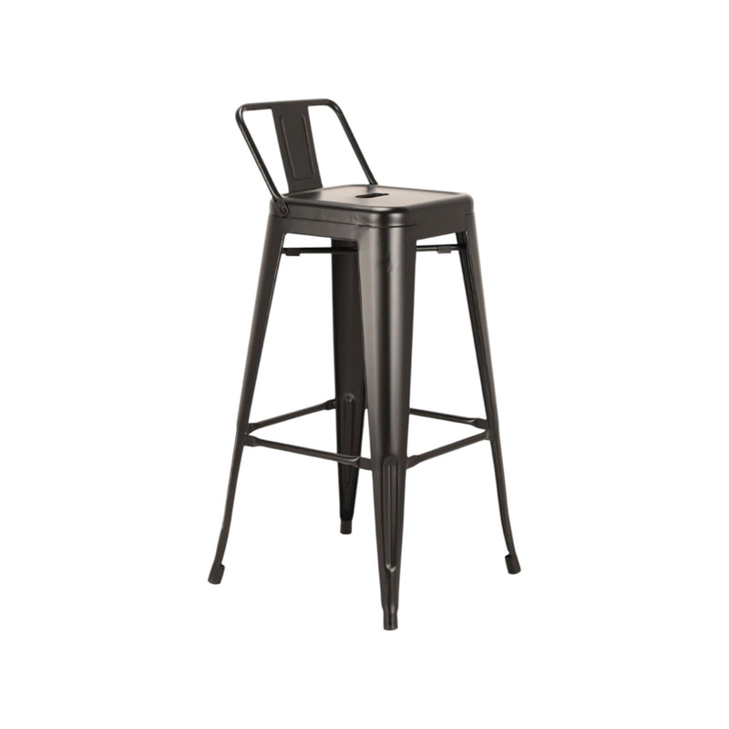 Metal Low Back Counter Height Bar Chairs (Set of 4) - Black