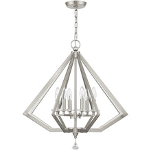 Load image into Gallery viewer, 26'' 6 Light Dimmable Chandelier With Shades - Nickel
