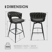Load image into Gallery viewer, Bar Stool 360 Swivel With Back Footrest
