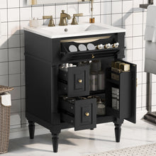Load image into Gallery viewer, Freestanding Bathroom Vanity With Sink, Adjustable Shelf &amp; Flip Drawer
