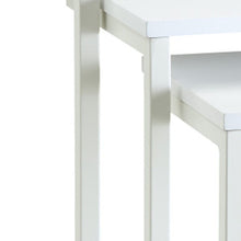 Load image into Gallery viewer, Solid Wood And Steel Nested End Tables (Set of 3) - White
