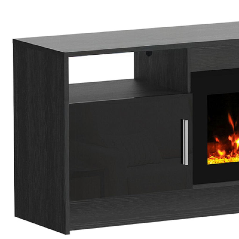 Wood Fireplace Entertainment Center With Fireplace (723799) - Black