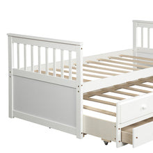 Load image into Gallery viewer, TOPMAX Captain&#39;s Bed Twin Daybed with Trundle Bed and Storage Drawers, White
