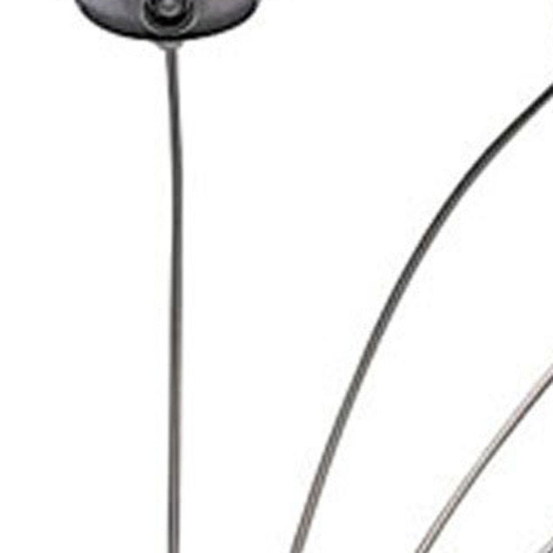 Five Lights Arc Floor Lamp With Nickel Dome Shade - Nickel