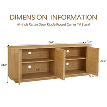 Load image into Gallery viewer, Contemporary Wave Shaped TV Stand With Rattan Doors
