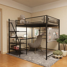 Load image into Gallery viewer, Metal Loft Bed With Built - In Charging Station And LED Light

