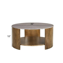 Load image into Gallery viewer, Keegan - Round Coffee Table With Shelf - Oak
